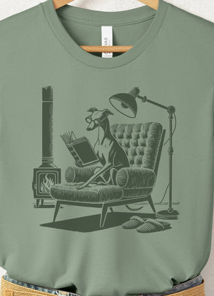 Italian Greyhound Whippet Reading Chair T-Shirt