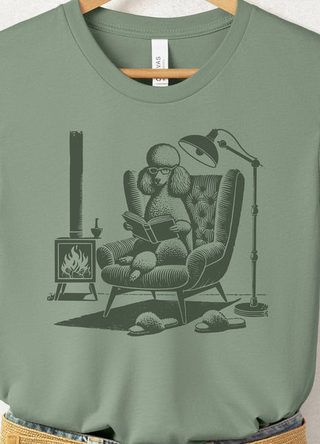 Poodle Reading Chair T-Shirt