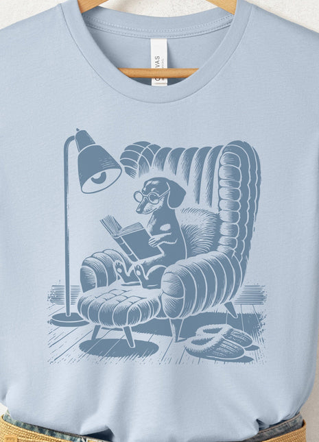 Dachshund Wiener Dog Reading Chair T-Shirt