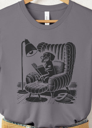 Dachshund Wiener Dog Reading Chair T-Shirt
