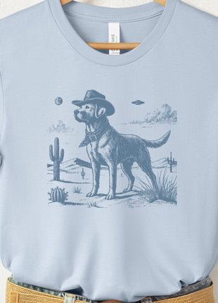 Lab Labrador Retriever Cowboy Ink Space UFO T-Shirt