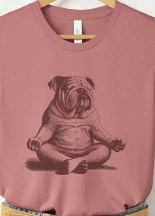 English Bulldog Meditate Yoga T-Shirt