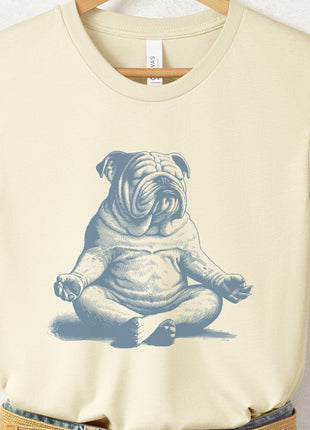English Bulldog Meditate Yoga T-Shirt