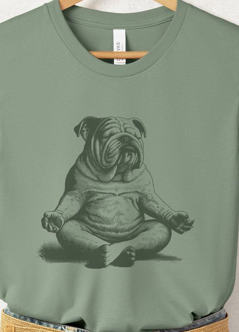English Bulldog Meditate Yoga T-Shirt