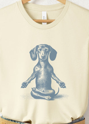 Dachshund Wiener Dog Meditate Yoga T-Shirt