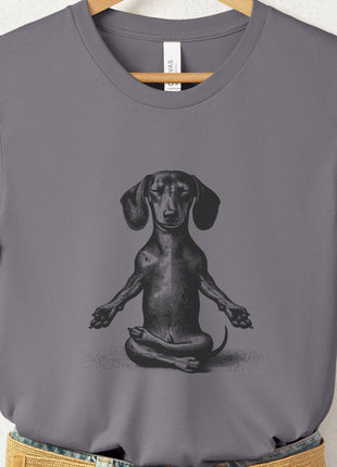 Dachshund Wiener Dog Meditate Yoga T-Shirt