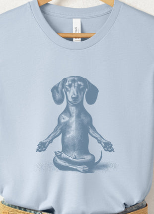 Dachshund Wiener Dog Meditate Yoga T-Shirt