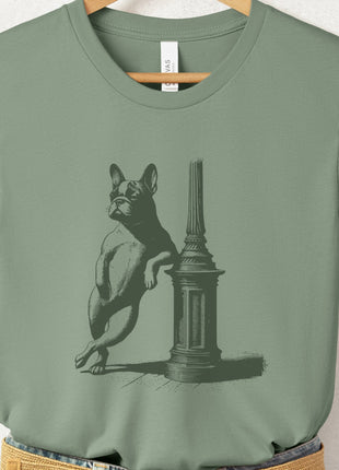 French Bulldog Frenchie Lamppost Leaning T-Shirt