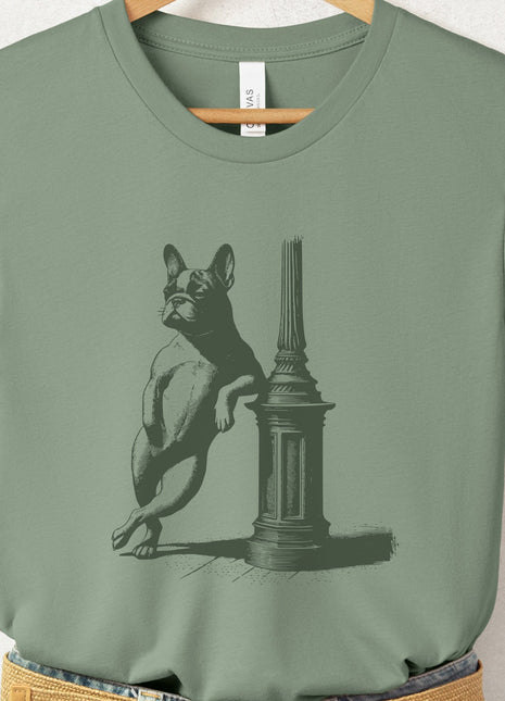 French Bulldog Frenchie Lamppost Leaning T-Shirt