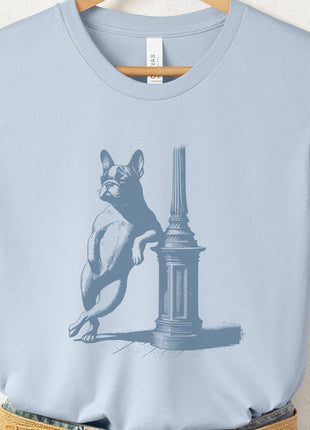 French Bulldog Frenchie Lamppost Leaning T-Shirt