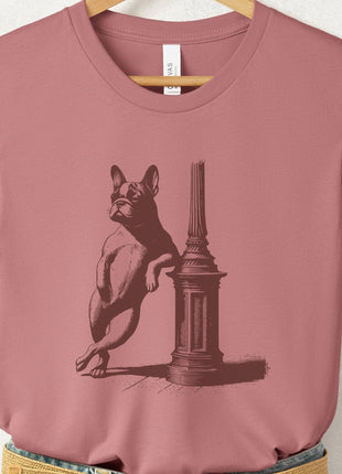 French Bulldog Frenchie Lamppost Leaning T-Shirt