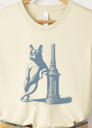 French Bulldog Frenchie Lamppost Leaning T-Shirt