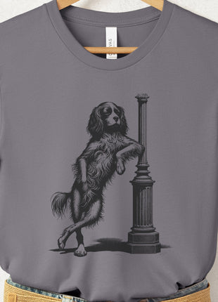 Cavalier King Charles Spaniel Lamppost Leaning T-Shirt