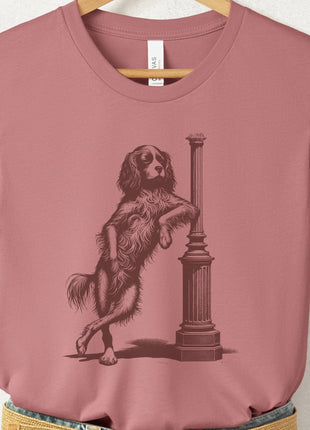Cavalier King Charles Spaniel Lamppost Leaning T-Shirt