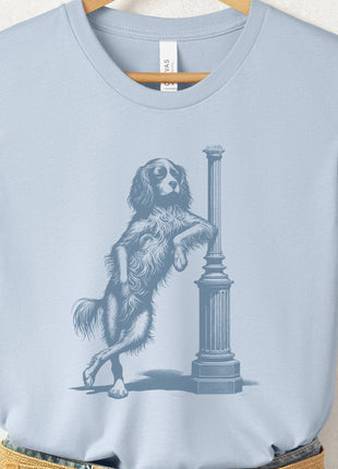 Cavalier King Charles Spaniel Lamppost Leaning T-Shirt