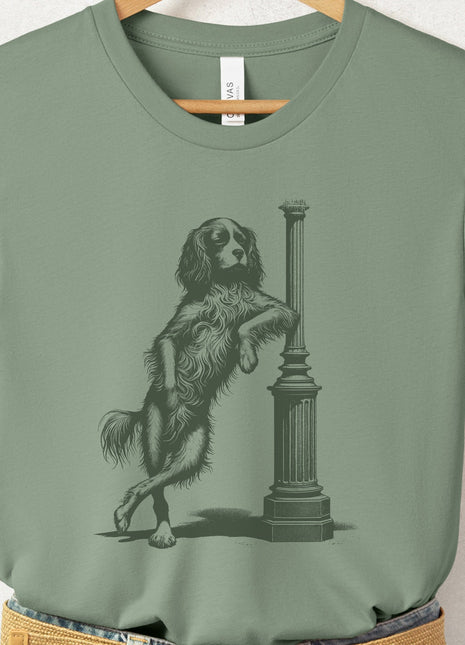Cavalier King Charles Spaniel Lamppost Leaning T-Shirt