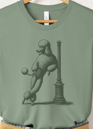 Poodle Lamppost Leaning T-Shirt