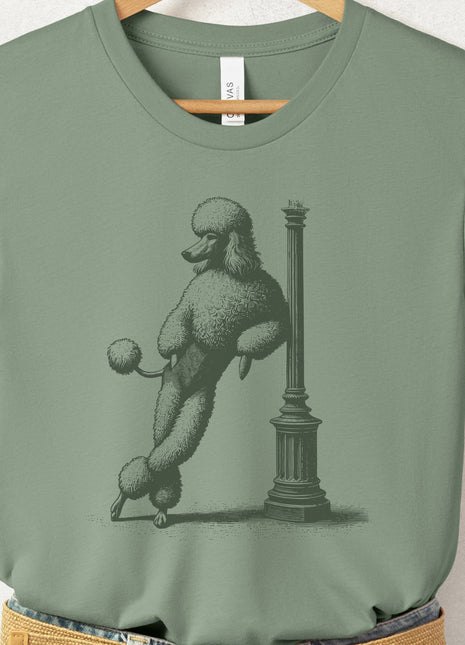 Poodle Lamppost Leaning T-Shirt