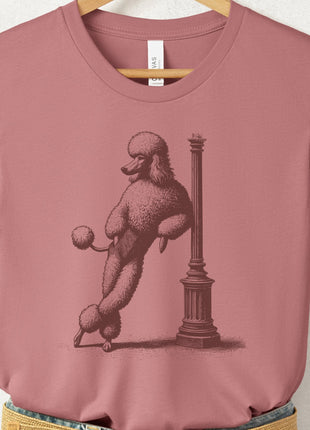 Poodle Lamppost Leaning T-Shirt