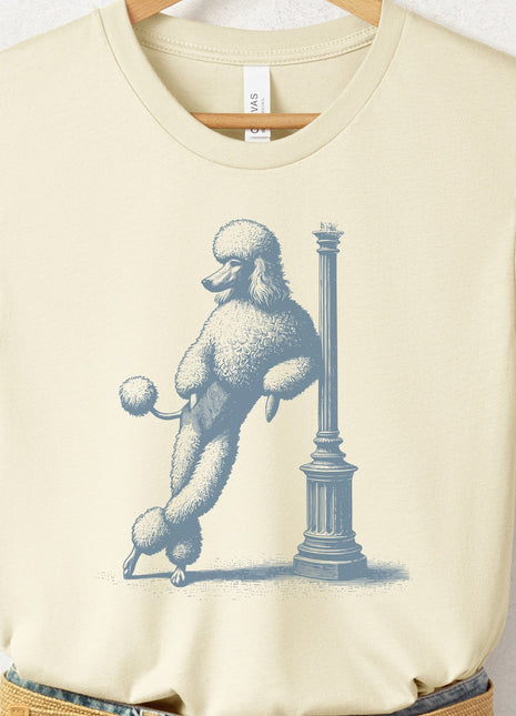 Poodle Lamppost Leaning T-Shirt