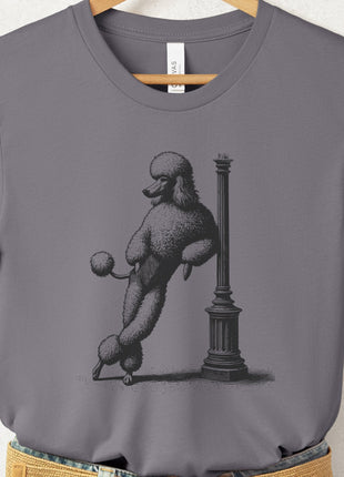 Poodle Lamppost Leaning T-Shirt