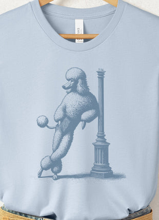 Poodle Lamppost Leaning T-Shirt