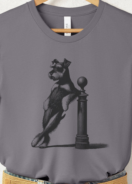 Schnauzer Lamppost Leaning T-Shirt