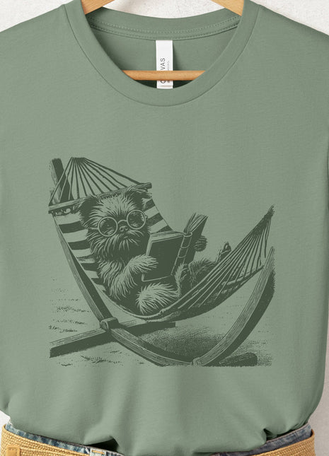 Brussels Griffon Hammock Reading T-Shirt