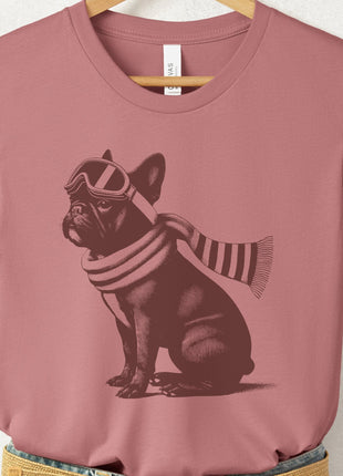 French Bulldog Frenchie Winter Sport T-Shirt