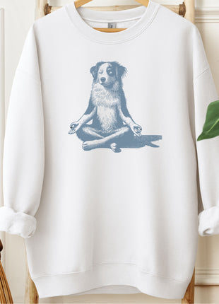 Australian Shepherd Aussie Meditate Yoga Sweatshirt