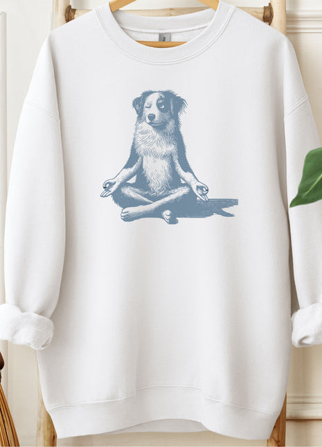 Australian Shepherd Aussie Meditate Yoga Sweatshirt