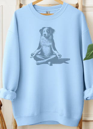 Australian Shepherd Aussie Meditate Yoga Sweatshirt