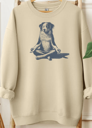 Australian Shepherd Aussie Meditate Yoga Sweatshirt