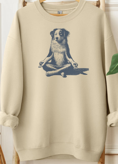 Australian Shepherd Aussie Meditate Yoga Sweatshirt