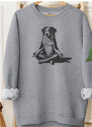Australian Shepherd Aussie Meditate Yoga Sweatshirt