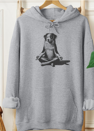 Australian Shepherd Aussie Meditate Yoga Hoodie
