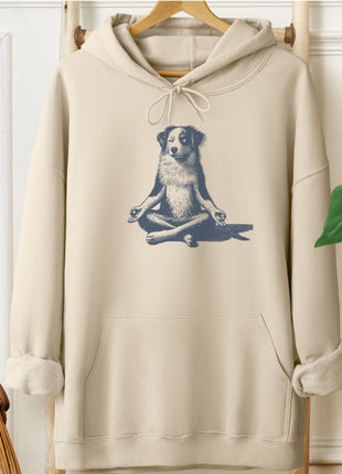 Australian Shepherd Aussie Meditate Yoga Hoodie
