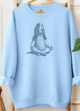 Basset Hound Meditate Yoga Sweatshirt