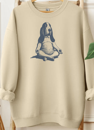 Basset Hound Meditate Yoga Sweatshirt