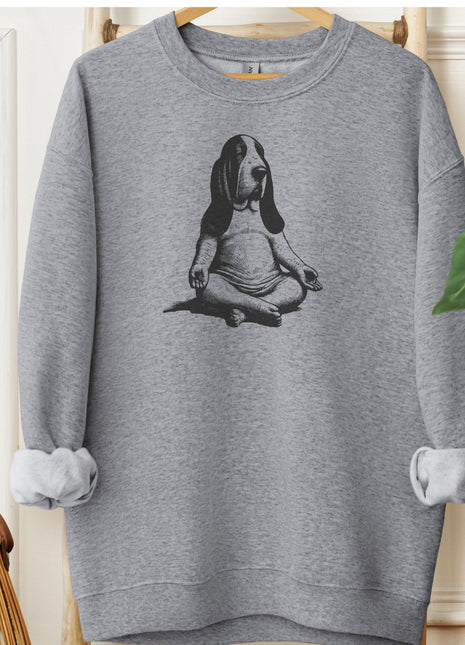 Basset Hound Meditate Yoga Sweatshirt
