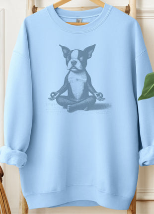 Boston Terrier Meditate Yoga Sweatshirt