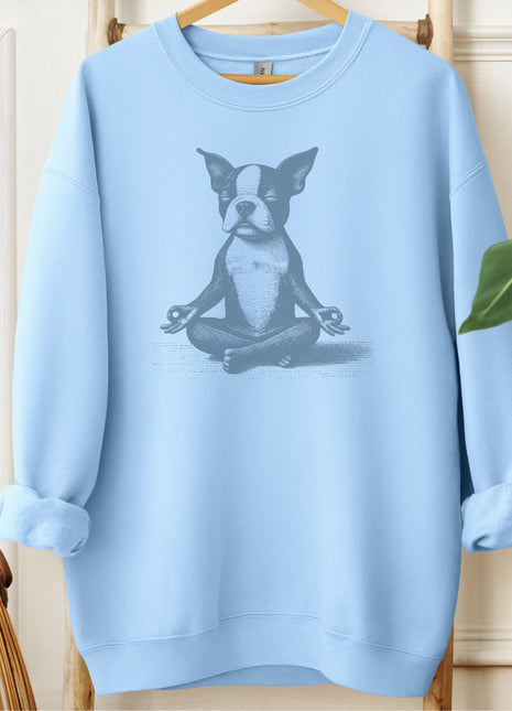 Boston Terrier Meditate Yoga Sweatshirt