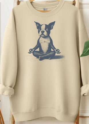 Boston Terrier Meditate Yoga Sweatshirt
