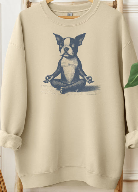 Boston Terrier Meditate Yoga Sweatshirt