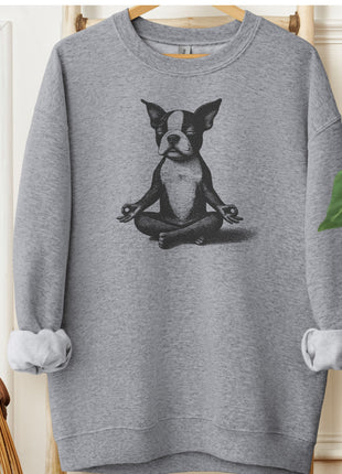Boston Terrier Meditate Yoga Sweatshirt