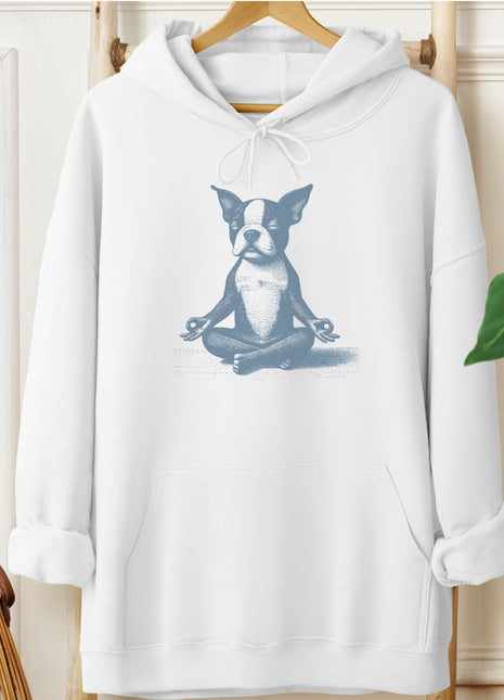 Boston Terrier Meditate Yoga Hoodie