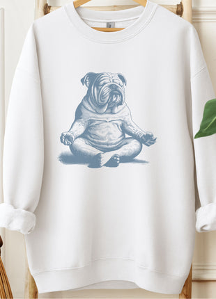 English Bulldog Meditate Yoga Sweatshirt