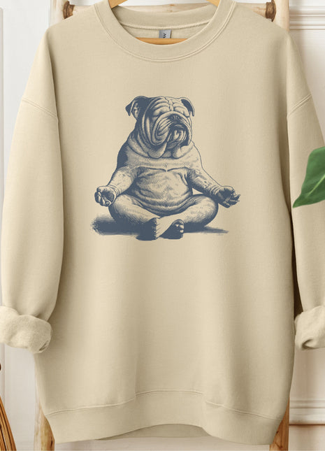 English Bulldog Meditate Yoga Sweatshirt