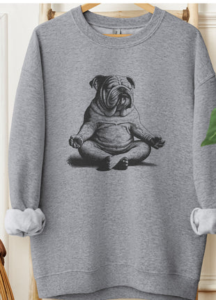 English Bulldog Meditate Yoga Sweatshirt