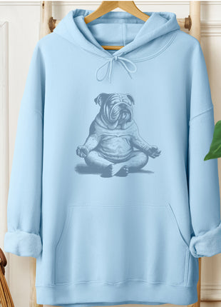 English Bulldog Meditate Yoga Hoodie
